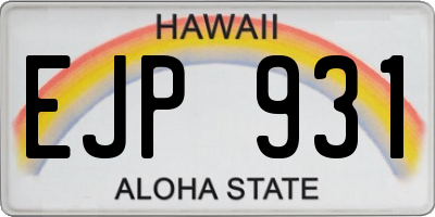 HI license plate EJP931