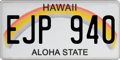 HI license plate EJP940