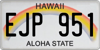 HI license plate EJP951