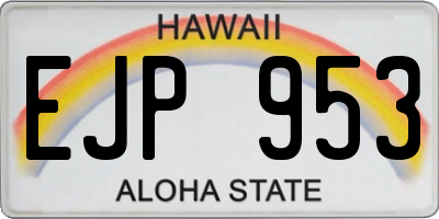 HI license plate EJP953