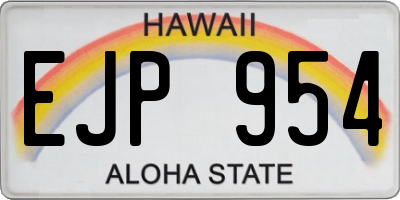 HI license plate EJP954