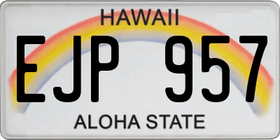 HI license plate EJP957