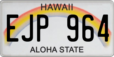 HI license plate EJP964