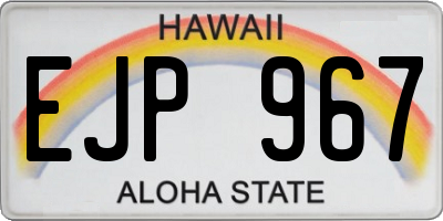 HI license plate EJP967