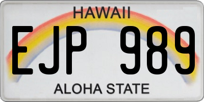 HI license plate EJP989