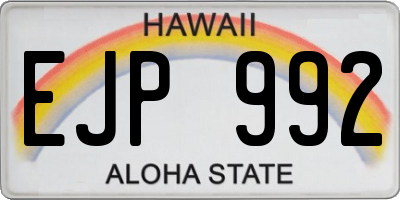 HI license plate EJP992
