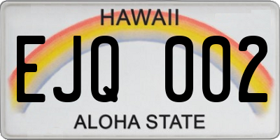 HI license plate EJQ002