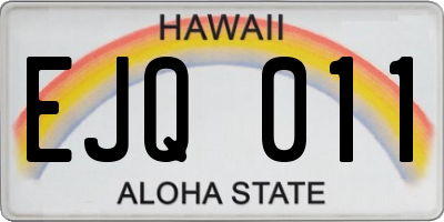 HI license plate EJQ011