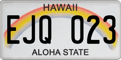 HI license plate EJQ023