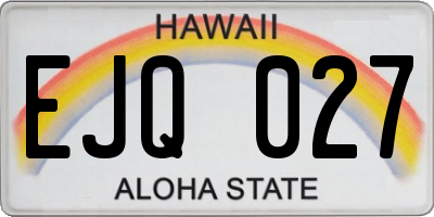 HI license plate EJQ027