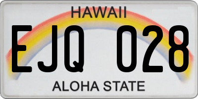 HI license plate EJQ028
