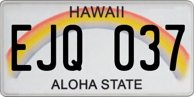 HI license plate EJQ037