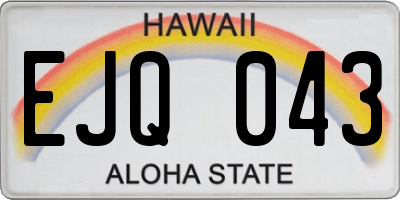 HI license plate EJQ043
