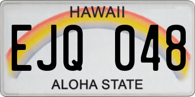 HI license plate EJQ048