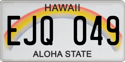 HI license plate EJQ049