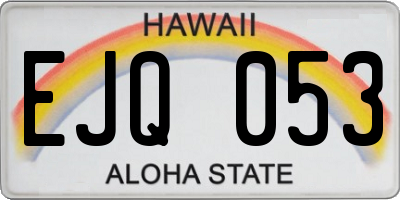 HI license plate EJQ053