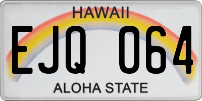 HI license plate EJQ064