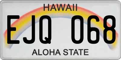 HI license plate EJQ068