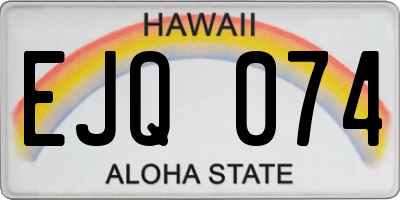 HI license plate EJQ074