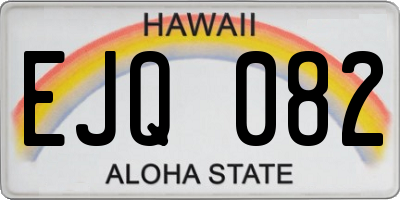 HI license plate EJQ082