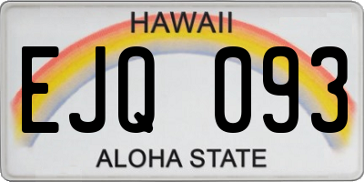 HI license plate EJQ093