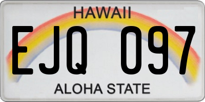 HI license plate EJQ097
