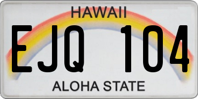HI license plate EJQ104