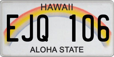 HI license plate EJQ106