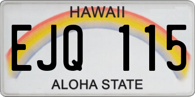 HI license plate EJQ115