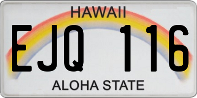 HI license plate EJQ116
