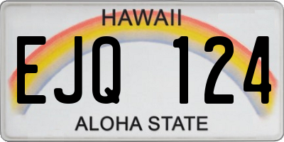 HI license plate EJQ124