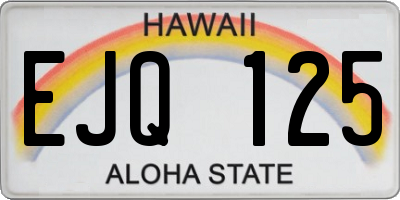 HI license plate EJQ125