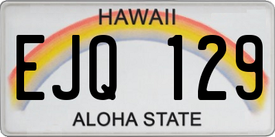 HI license plate EJQ129