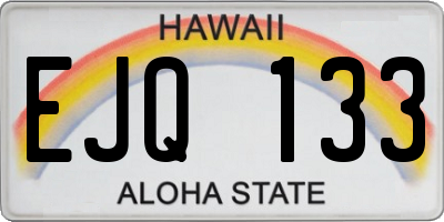 HI license plate EJQ133