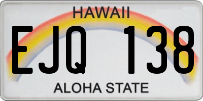 HI license plate EJQ138