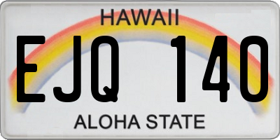 HI license plate EJQ140