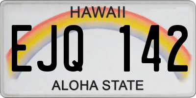 HI license plate EJQ142