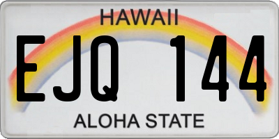 HI license plate EJQ144