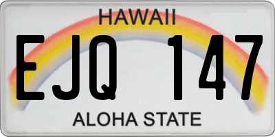 HI license plate EJQ147