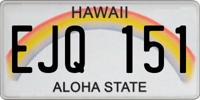 HI license plate EJQ151