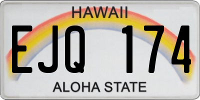 HI license plate EJQ174