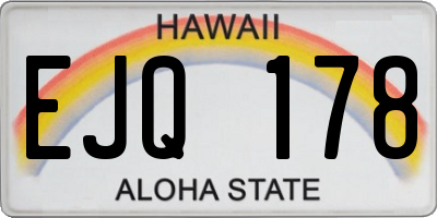 HI license plate EJQ178