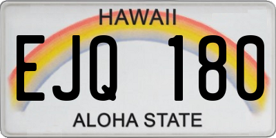 HI license plate EJQ180