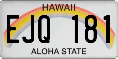 HI license plate EJQ181