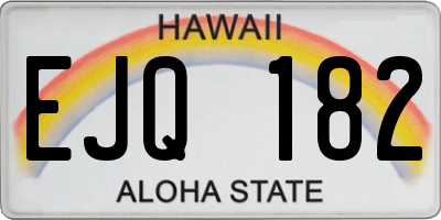 HI license plate EJQ182
