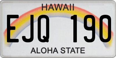 HI license plate EJQ190