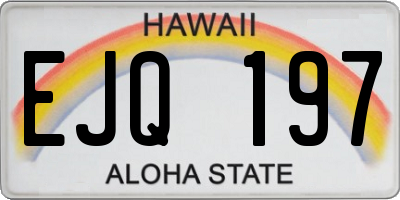 HI license plate EJQ197