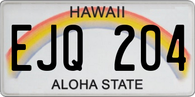 HI license plate EJQ204