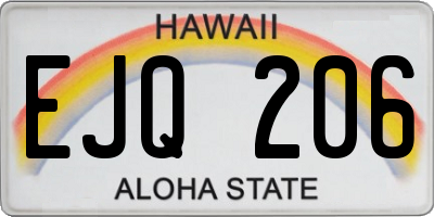 HI license plate EJQ206