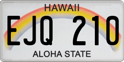 HI license plate EJQ210